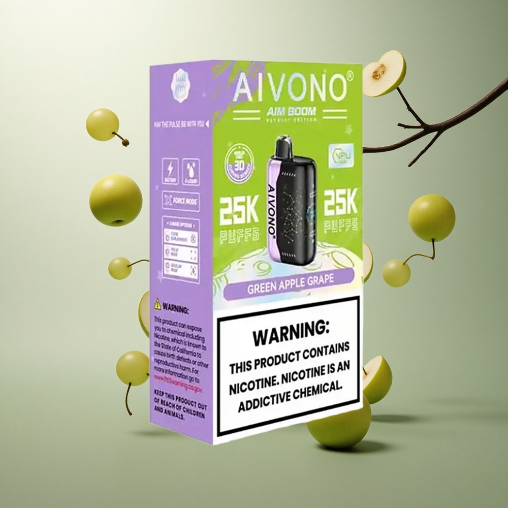 Aivono Aim Boom 25000 Grøn Æble Drue 650mAh 0% Nikotin