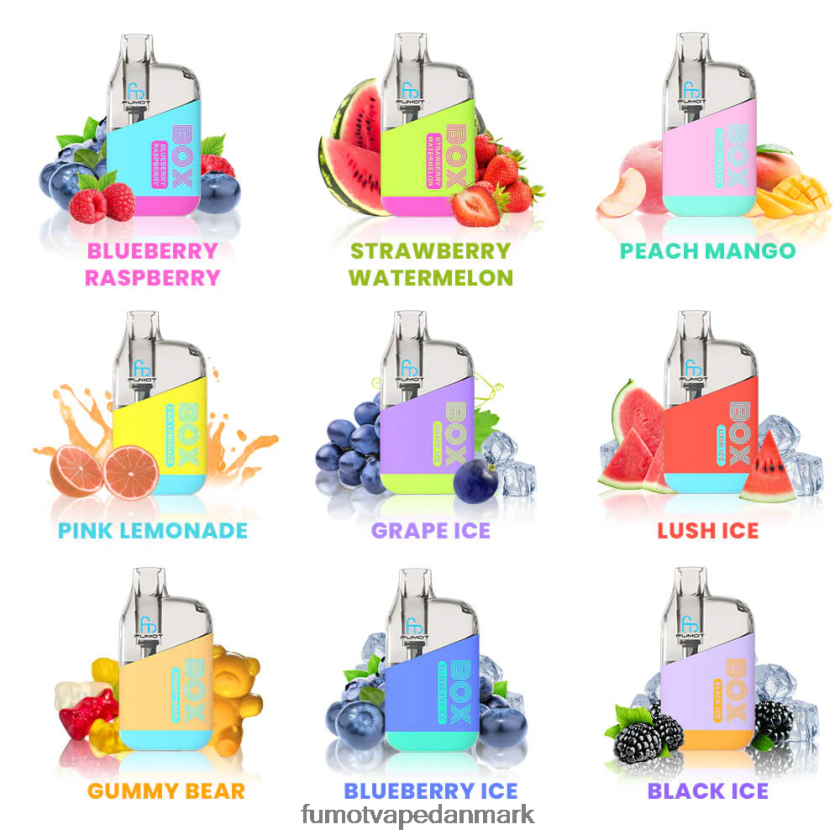 Fumot Vape Flavors - Fumot Tornado æske 10000 engangs vape pod - 20ml (1 stk) 4686X6347 blåbæris