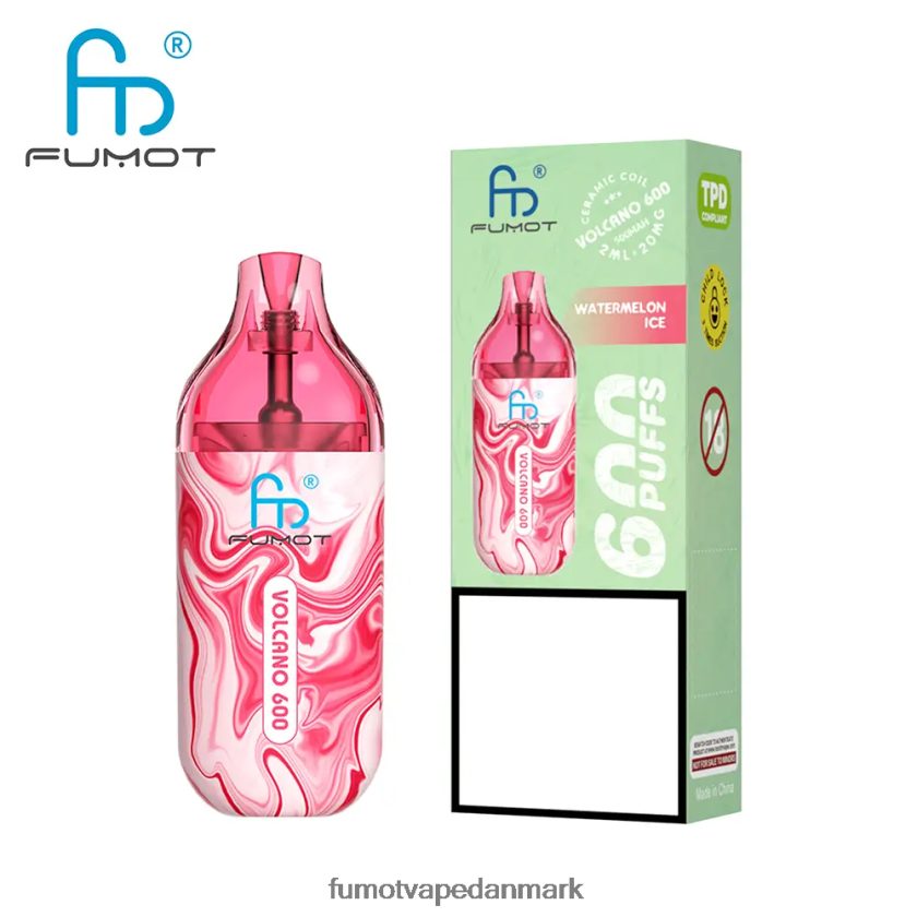 Fumot Danmark - Fumot Volcano 600 tpd-kompatibel engangsvape - 2ml (3 sæt sæt) 4686X6301 kølig mynte