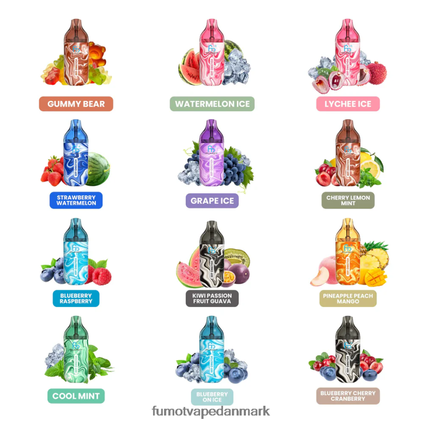 Fumot Vape Flavors - Fumot Volcano 600 tpd-kompatibel engangsvape - 2ml (3 sæt sæt) 4686X6297 blåbær hindbær