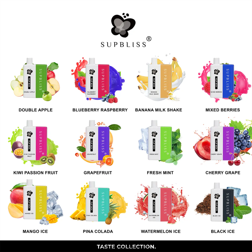 Fumot Vape Danmark - Fumot Supbliss Flip box 6000 udskifteligt vape kit - 10ml (1 stk) 4686X6332 blåbær hindbær