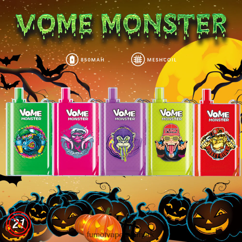 Fumot Vape Sale - Fumot Vome Monster 10000 engangs vape pod enhed - 20ml (1 stk) 4686X6426 blåbæris