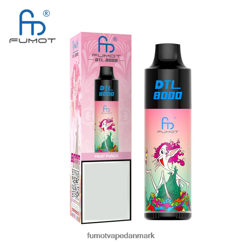Fumot Vape Danmark - Fumot DTL 8000 engangs vape pen - 16ml (1 stk) 4686X6422 fersken is