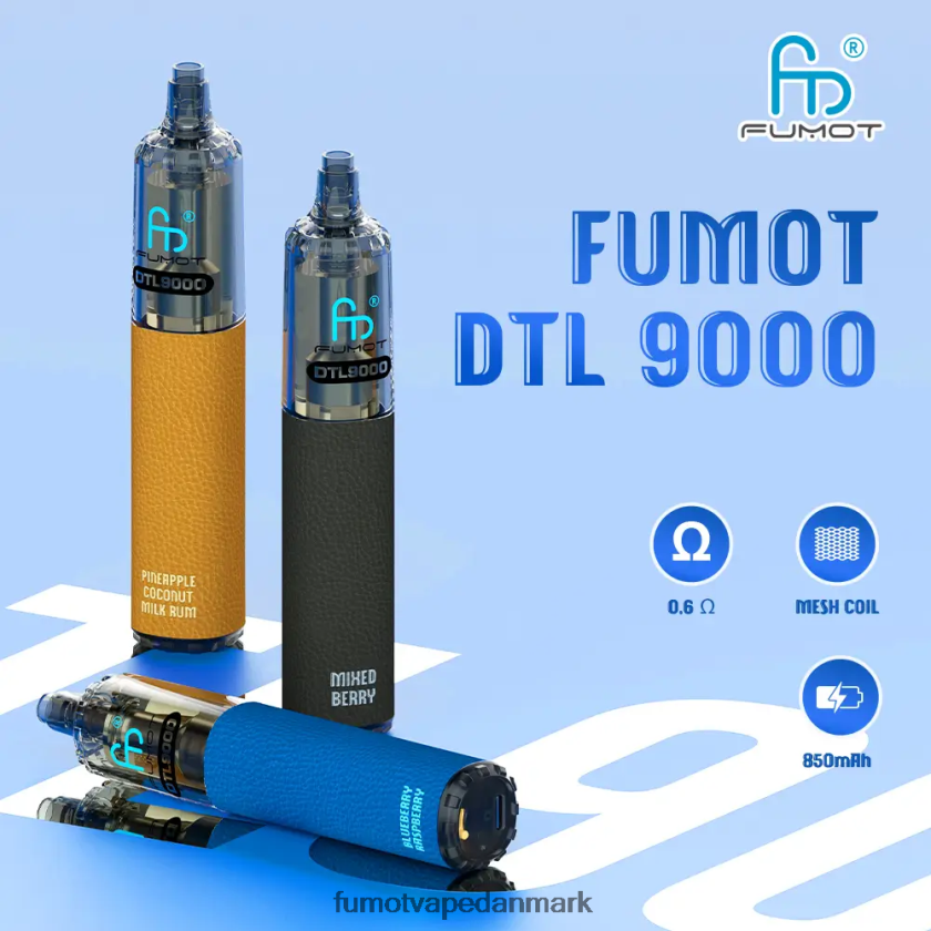 Fumot Vape Danmark - Fumot DTL engangs vape pen 9000- 18ml (1 stk) 4686X6372 ananas kokosmælk rom