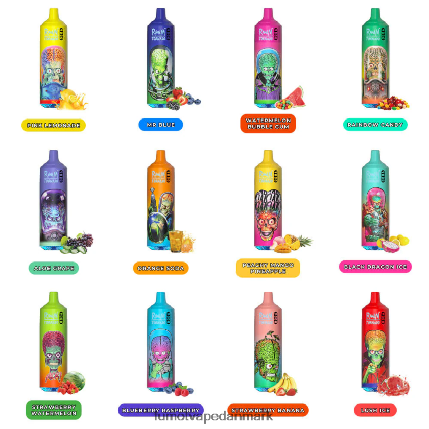 Fumot Danmark - Fumot Tornado 9000 engangs vape pen - 18ml (1 stk) 4686X61 blåbær hindbær