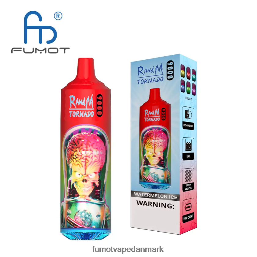 Fumot Danmark - Fumot Tornado 9000 engangs vape pen - 18ml (1 stk) 4686X61 blåbær hindbær
