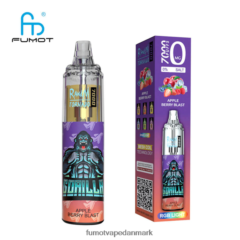 Fumot Store - Fumot Tornado 7000 engangs vape pen 0% - 14ml (1 stk) 4686X6548 jordbær vandmelon limonade