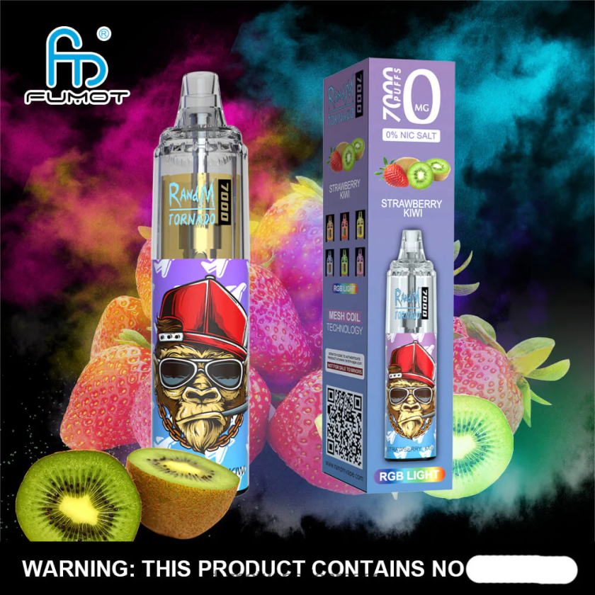Fumot Store - Fumot Tornado 7000 engangs vape pen 0% - 14ml (1 stk) 4686X6548 jordbær vandmelon limonade