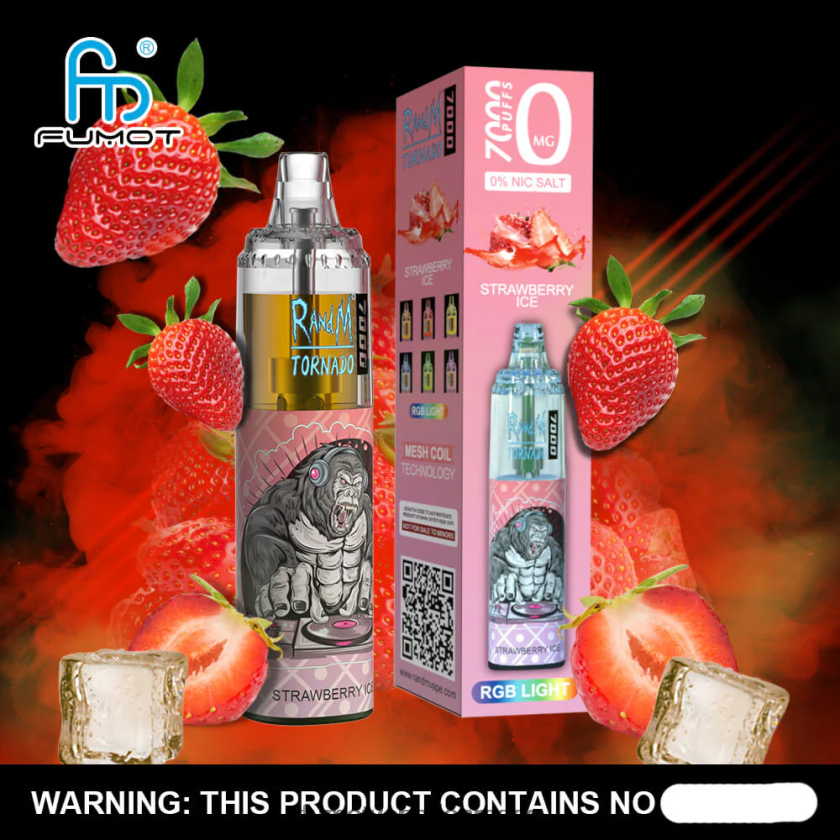 Fumot Store - Fumot Tornado 7000 engangs vape pen 0% - 14ml (1 stk) 4686X6548 jordbær vandmelon limonade