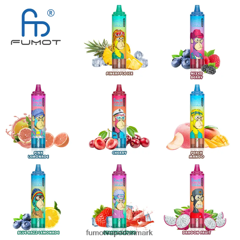 Fumot Vape Sale - Fumot Tornado 15000 engangsvape 25ml (1 stk) 4686X6166 blåbær hindbær