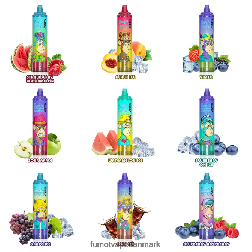 Fumot Vape Sale - Fumot Tornado 15000 engangsvape 25ml (1 stk) 4686X6166 blåbær hindbær