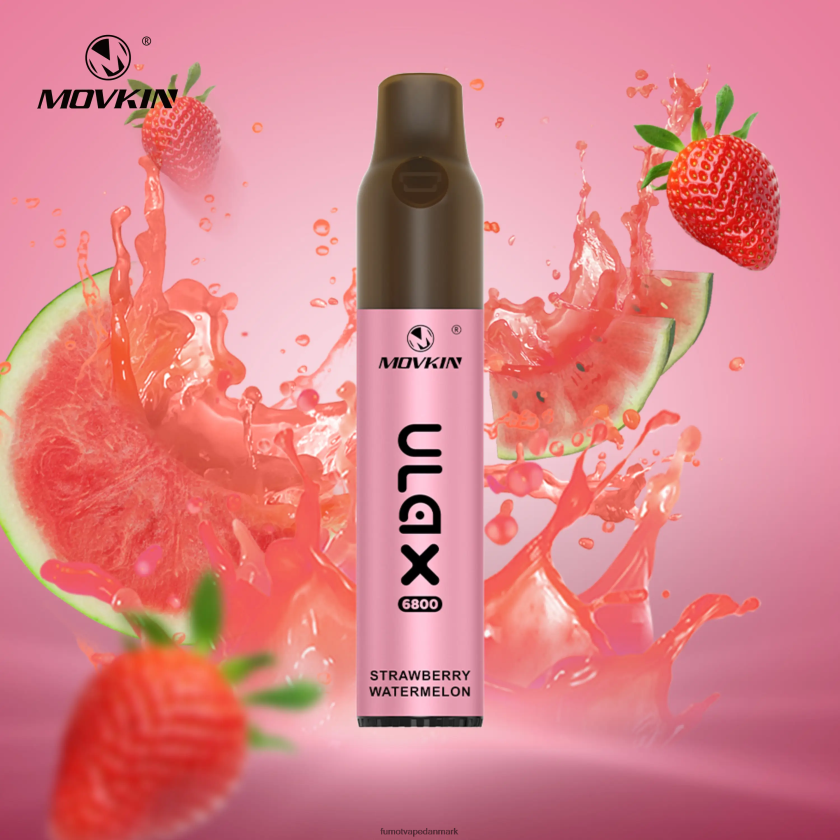 Fumot Vape Shop - Fumot Movkin Ulax 6800 engangsvape, keramisk spole - 8ml (1 stk) 4686X6329 jordbær vandmelon