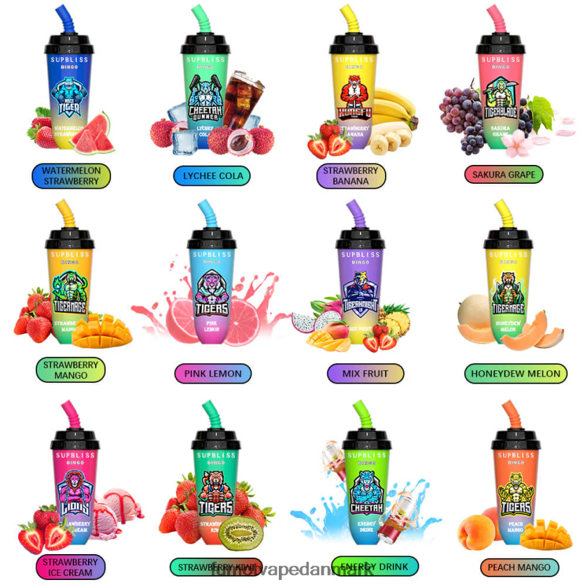 Fumot Vape Danmark - Fumot Supbliss Bingo 16ml 8000 engangs vape pod enhed (1 stk) 4686X6402 kærlighed 66