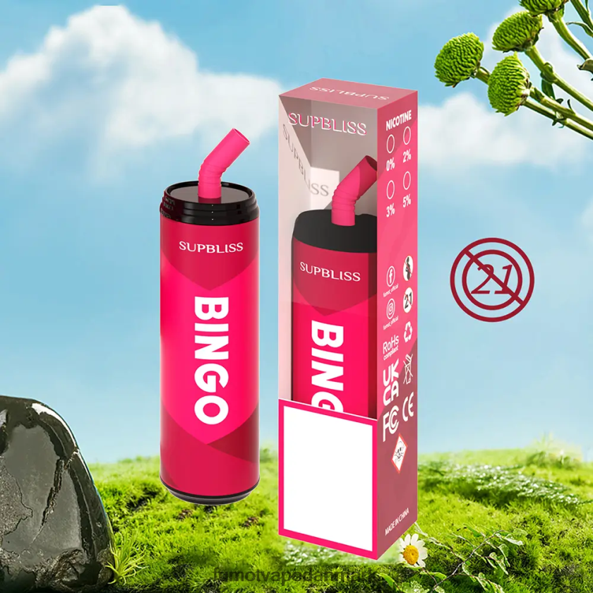 Fumot Vape Review - Fumot Supbliss Bingo 9000 engangs vape pen (1 stk) - 18ml 4686X6465 blåbær hindbær