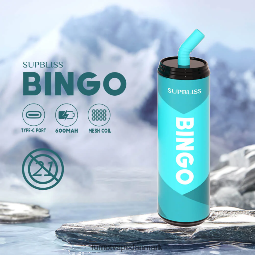 Fumot Vape Review - Fumot Supbliss Bingo 9000 engangs vape pen (1 stk) - 18ml 4686X6465 blåbær hindbær