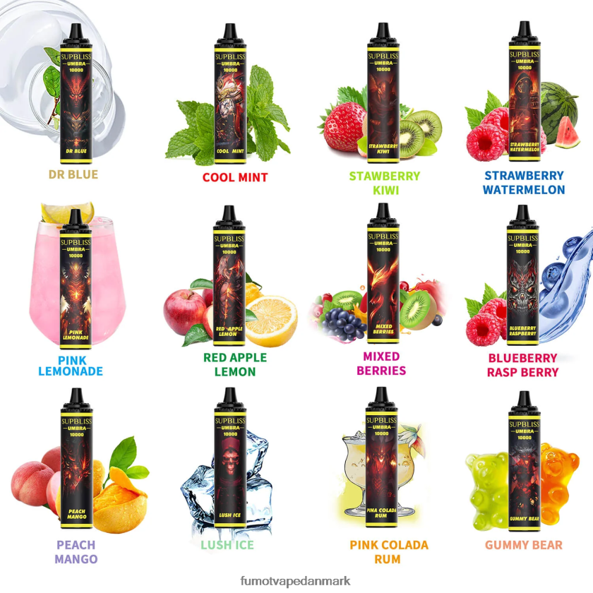 Fumot Vape Sale - Fumot Supbliss Umbra 10000 (1 stk) engangs vape pen - 20ml 4686X6476 kølig mynte